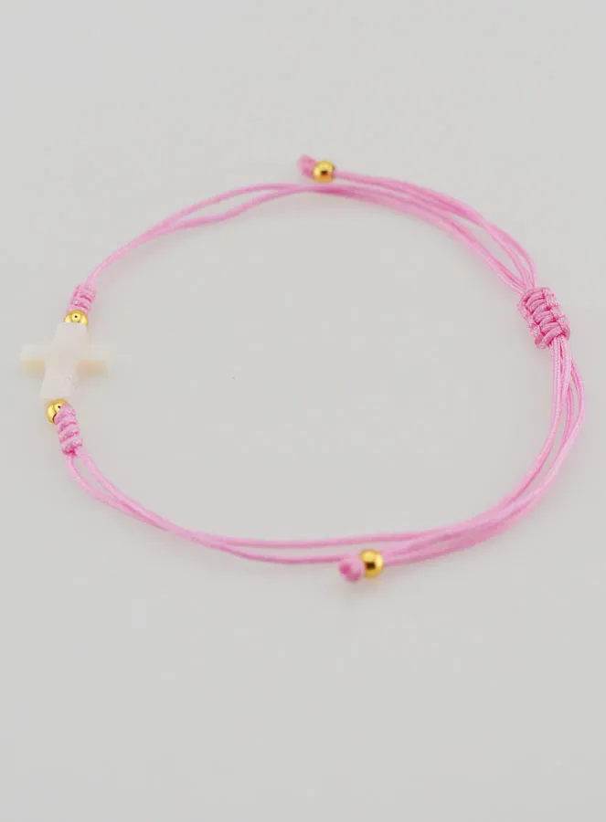 Armband met Kruis - Roze (pic 2)