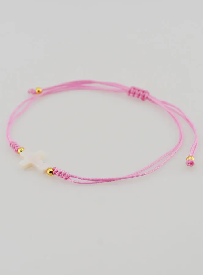 Armband met Kruis - Roze (pic 3)