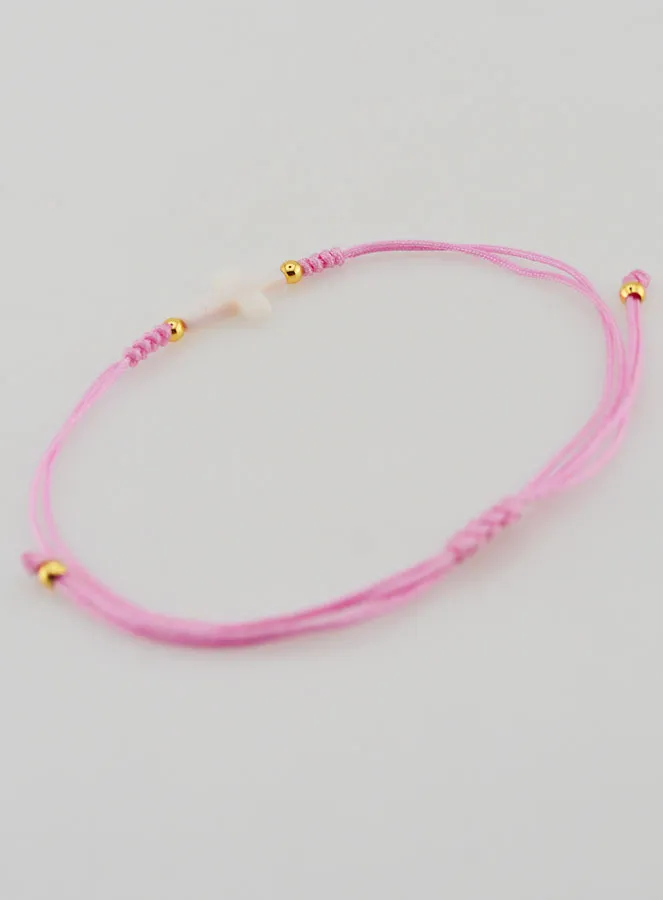 Armband met Kruis - Roze (pic 4)