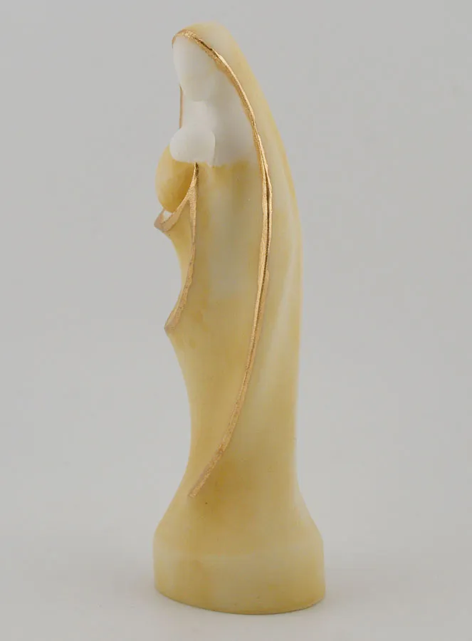 Beeld van de Maagd Maria met Kind van Beschilderd Albast - 12cm (pic 2)