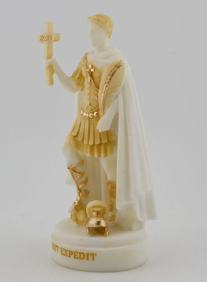 Beeldje Heilige Expeditus van Beschilderd Albast - 12cm (pic 2)