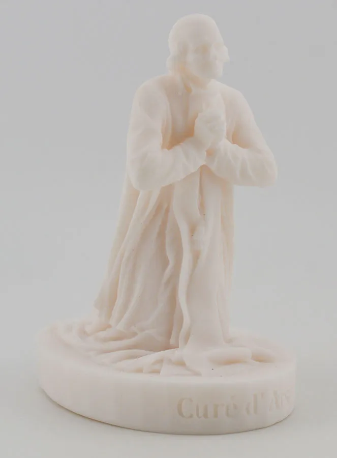 Beeldje van de Heilige Pastoor van Ars van Albast - 12cm (pic 3)