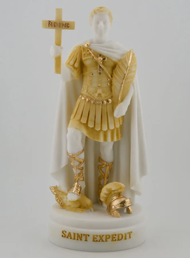 Beeld van Sint Expeditus van Beschilderd Albast - 19cm (pic 1)