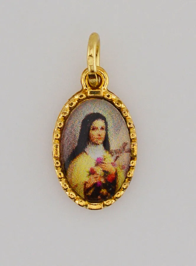 Medaillon met Gedraaide Rand 15mm - Heilige Theresia (pic 1)