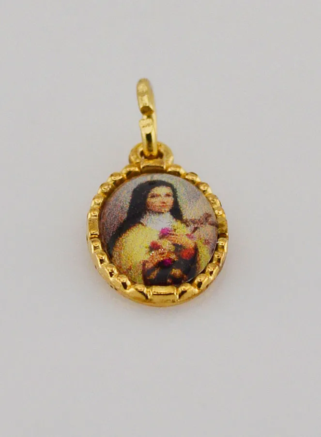 Medaillon met Gedraaide Rand 15mm - Heilige Theresia (pic 2)