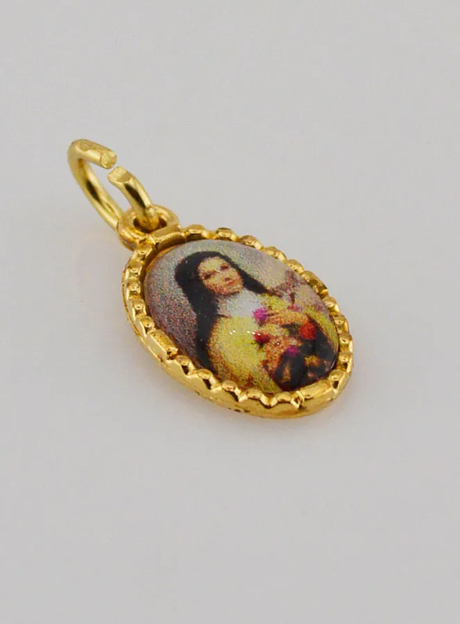 Medaillon met Gedraaide Rand 15mm - Heilige Theresia (pic 3)