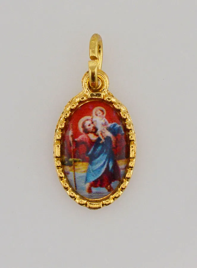 Medaillon met Gedraaide Rand 15mm - Heilige Christoffel (pic 1)
