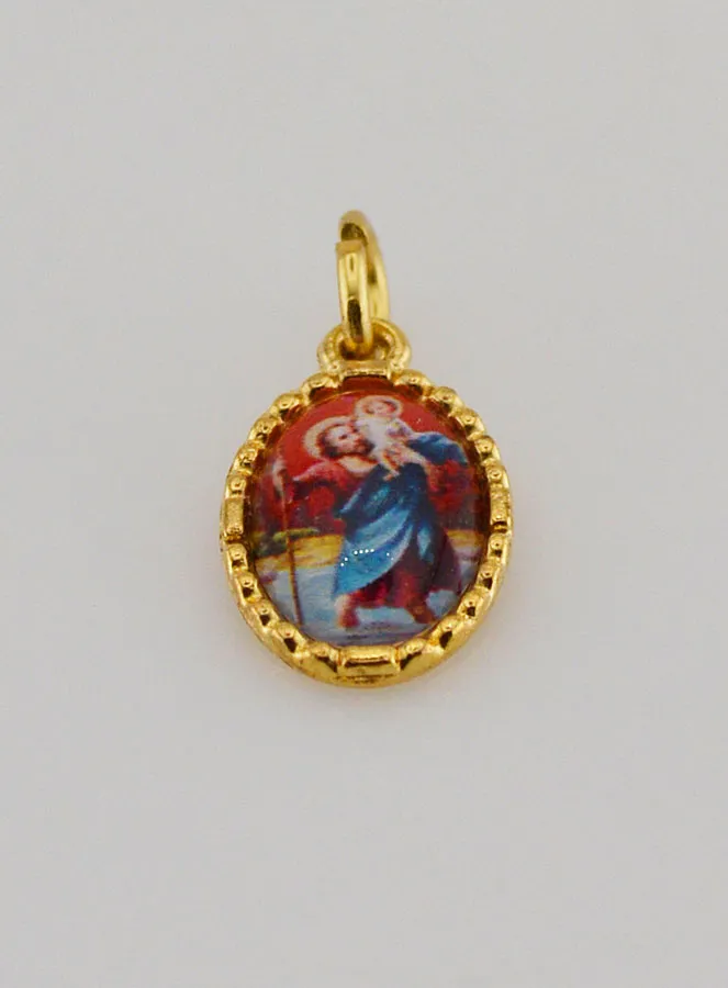 Medaillon met Gedraaide Rand 15mm - Heilige Christoffel (pic 2)