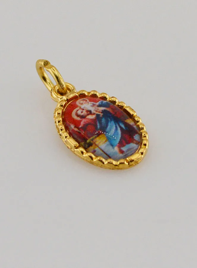 Medaillon met Gedraaide Rand 15mm - Heilige Christoffel (pic 3)