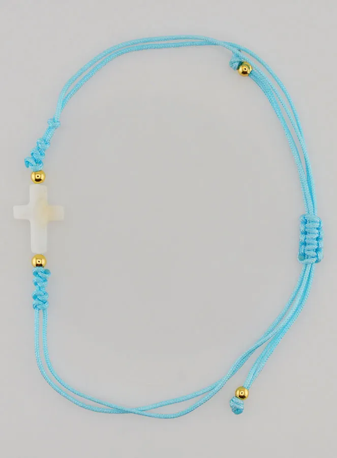 Armband met Kruis - Blauw (pic 1)