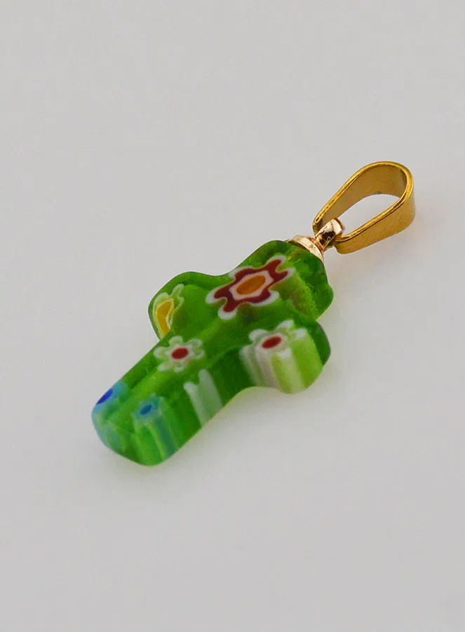 Handgemaakte Glazen Kruishanger - Groen (pic 4)