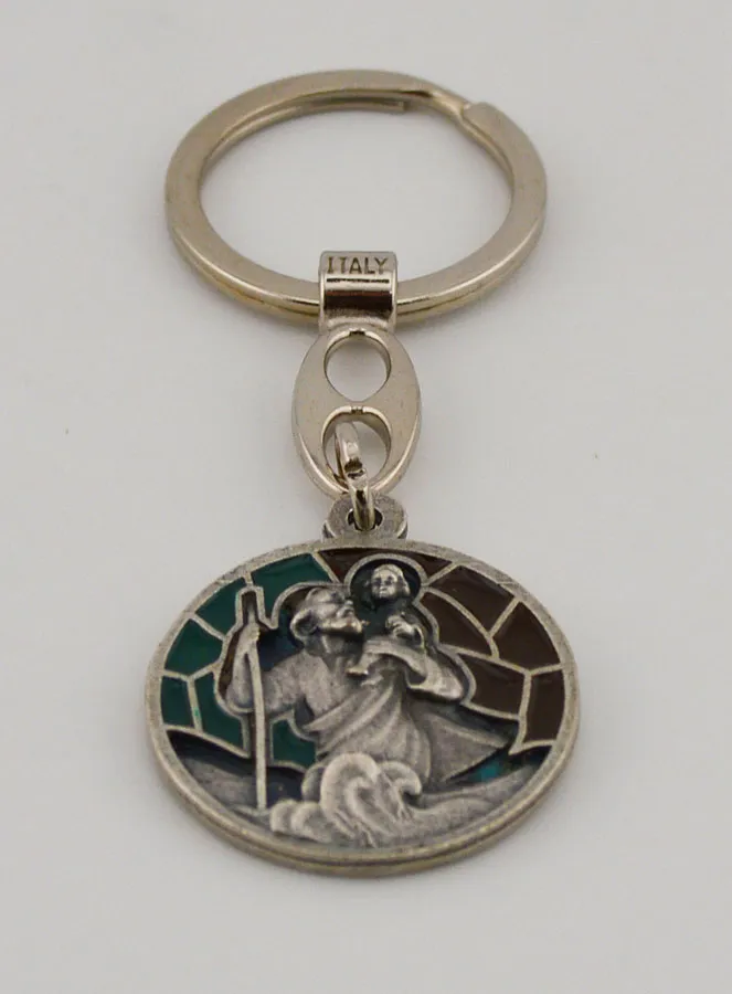 Sleutelhanger met Emaille Sint Christoffel (pic 2)