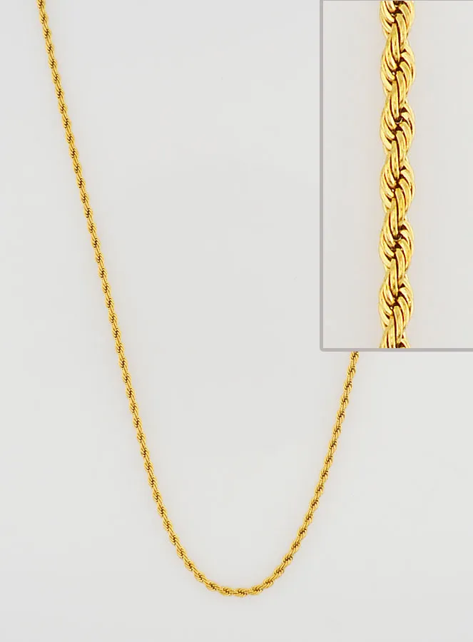 Goudkleurige Ketting met Gedraaide Schakels - 50cm (pic 1)