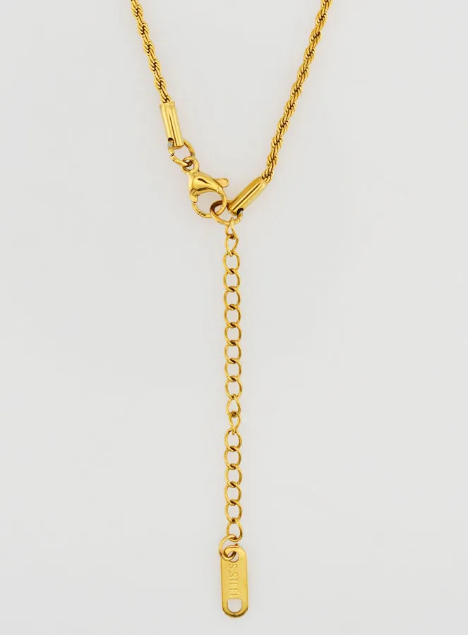 Goudkleurige Ketting met Gedraaide Schakels - 50cm (pic 2)