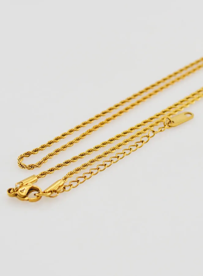 Goudkleurige Ketting met Gedraaide Schakels - 50cm (pic 3)