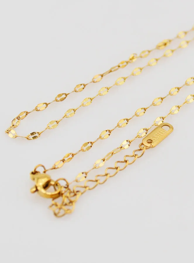 Goudkleurige Ketting met Sequin Schakel - 50cm (pic 4)