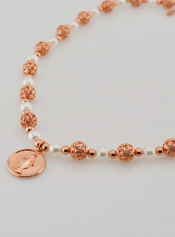 Religieus Collier met Kralen en Mariamedaille (pic 3)