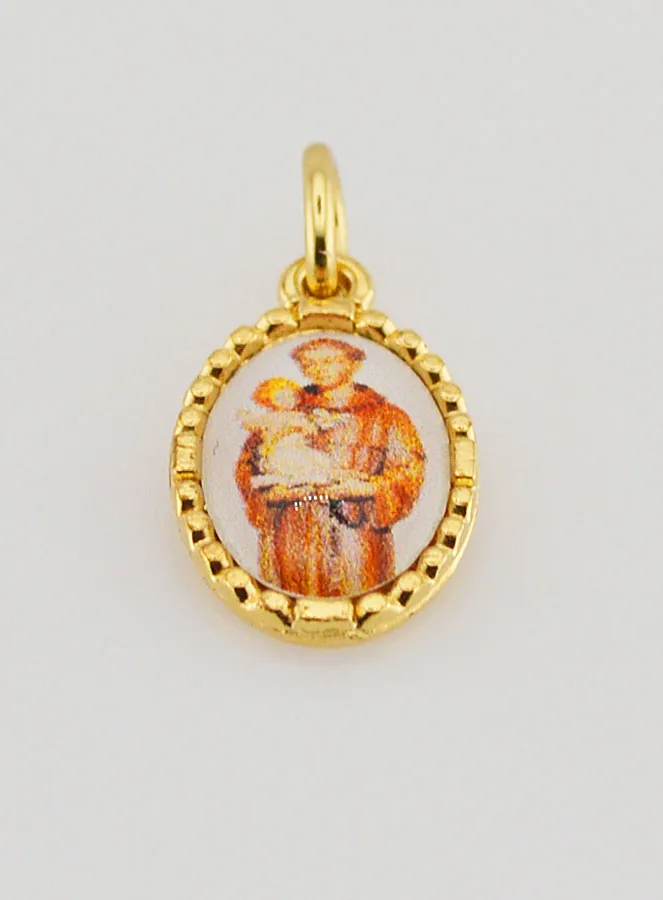 Medaillon met Gedraaide Rand 15mm - Heilige Antonius (pic 2)