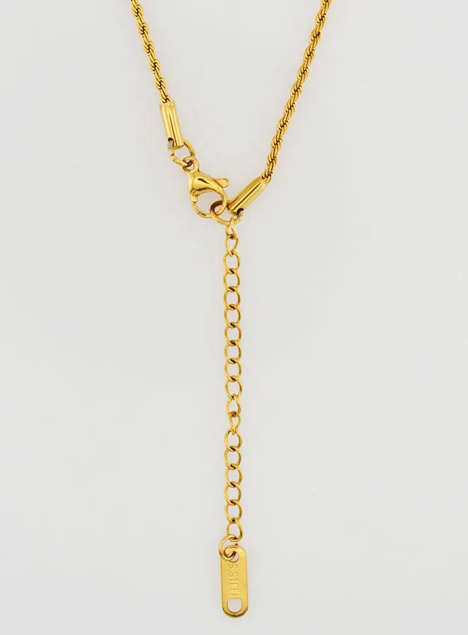 Goudkleurige Ketting met Gedraaide Schakel - 60cm (pic 2)