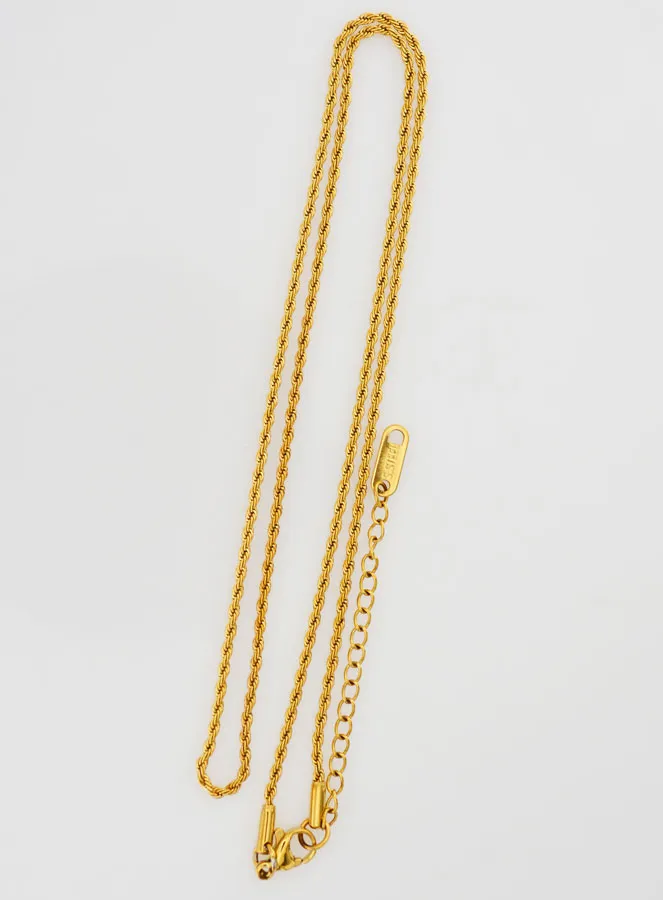 Goudkleurige Ketting met Gedraaide Schakel - 60cm (pic 3)