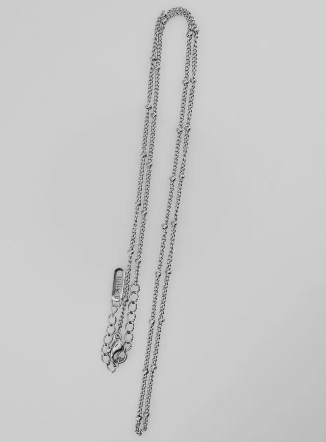 Zilverkleurige Ketting met Bolletjes met Gourmet Schakel - 50cm (pic 2)