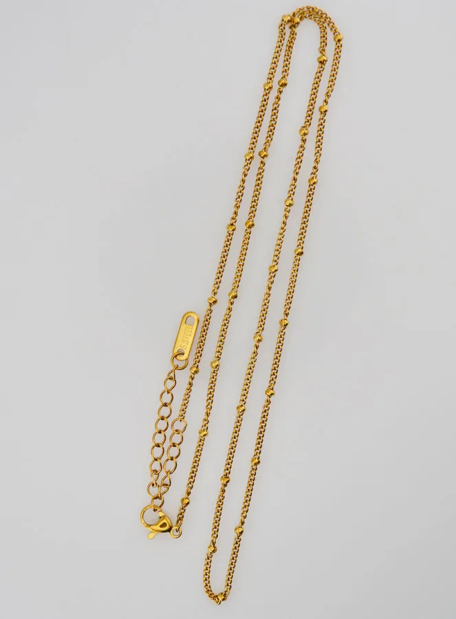Goudkleurige Ketting met Bolletjes en Gourmet Schakels - 50cm (pic 2)