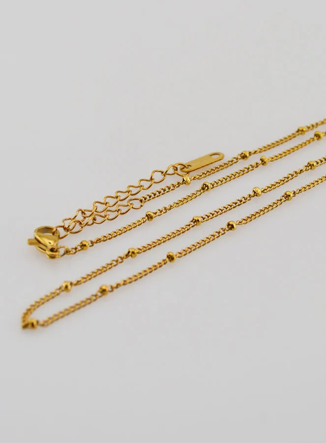 Goudkleurige Ketting met Bolletjes en Gourmet Schakels - 50cm (pic 3)