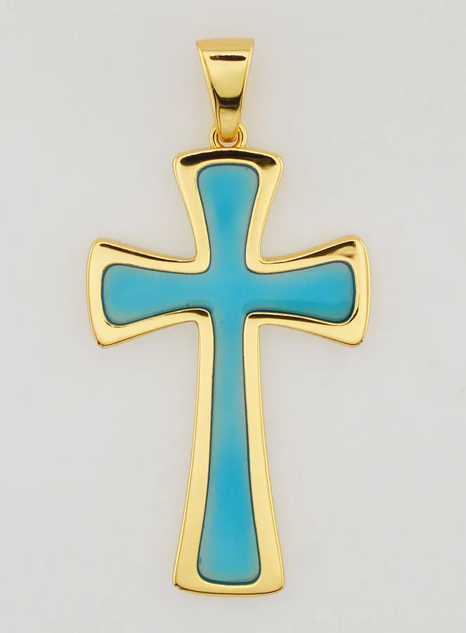 Hanger Kruis 4cm - Turkoois Blauw (pic 1)