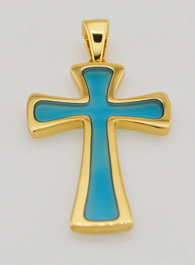 Hanger Kruis 4cm - Turkoois Blauw (pic 2)