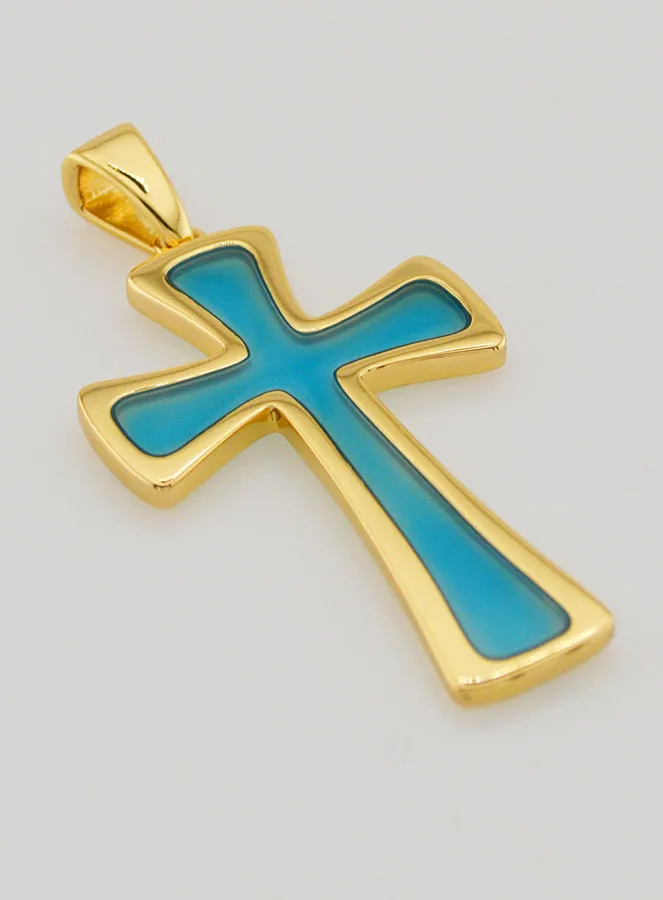 Hanger Kruis 4cm - Turkoois Blauw (pic 3)
