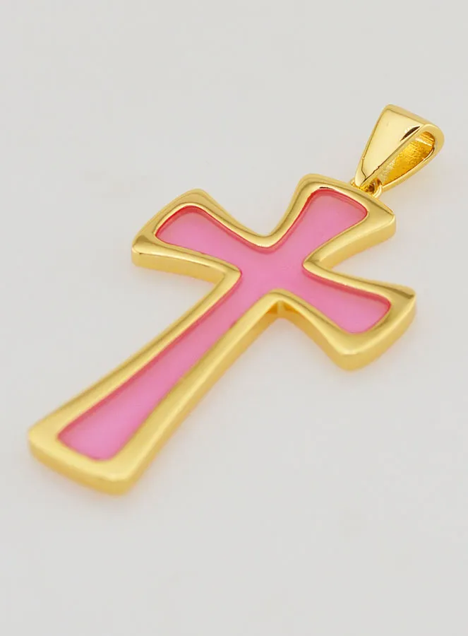 Hanger Kruis 4cm - Roze (pic 4)