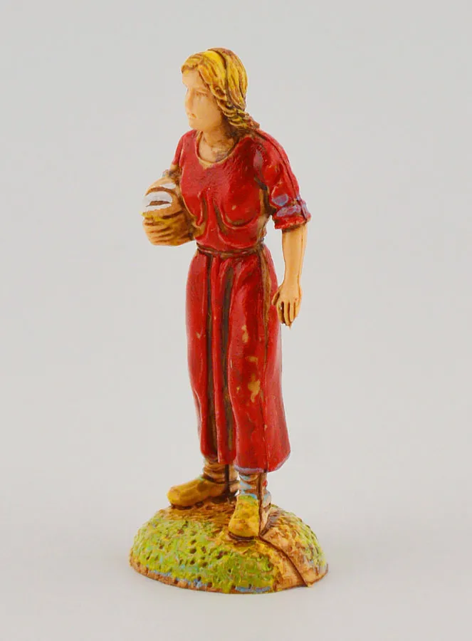 Kerststal Figuur Vrouw met Mand - 6 cm (pic 2)