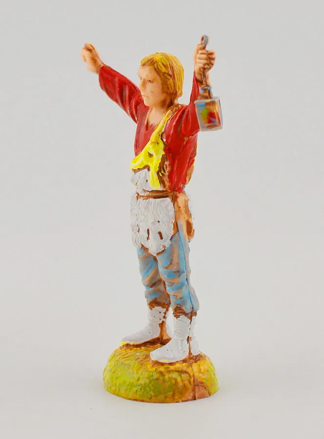 Kerststal Beeld Herder met Lantaarn - 6 cm (pic 2)
