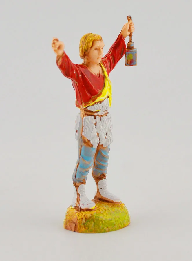 Kerststal Beeld Herder met Lantaarn - 6 cm (pic 3)