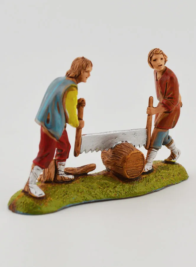Kerststal Beeld Houthakkers - 6 cm (pic 3)