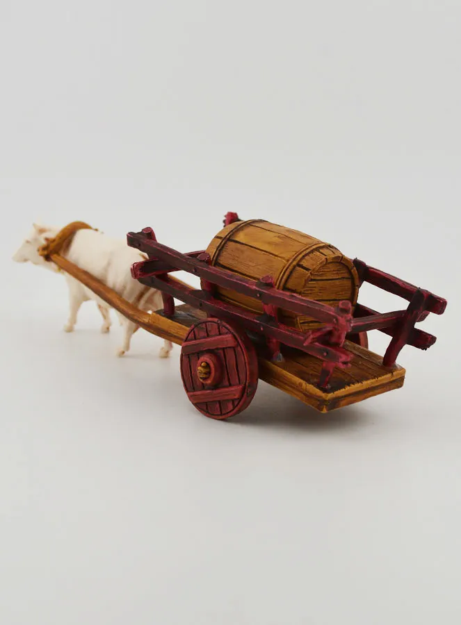 Kerststal Figuur Ossenkar en Vat - Hoogte 6 cm (pic 2)