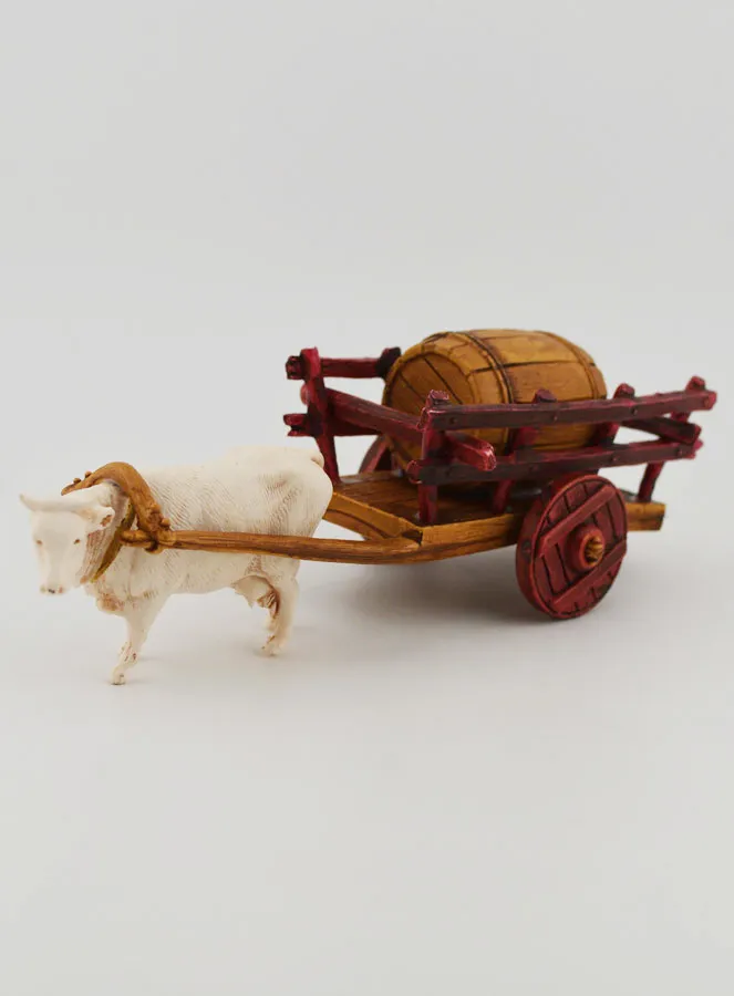 Kerststal Figuur Ossenkar en Vat - Hoogte 6 cm (pic 3)