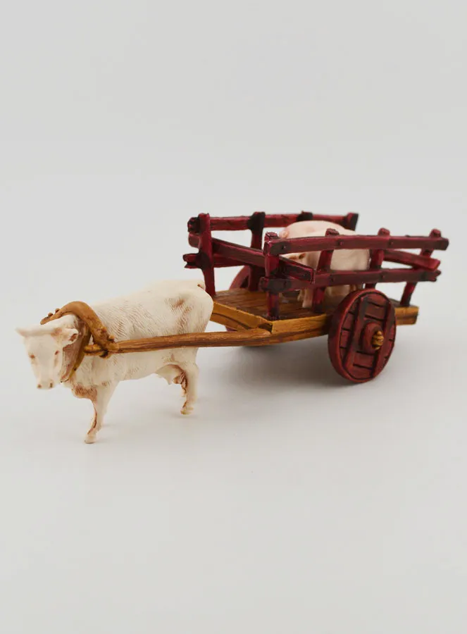 Kerststal Beeld Ossenkar en Varkens - Hoogte 6 cm (pic 2)