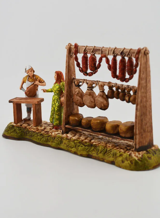Kerststal Beeld - Slager en zijn Kraam - 6cm (pic 2)