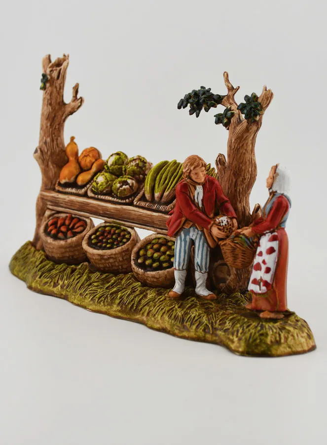 Kerststal Beeld Groenteboer en zijn Kraam - 6 cm (pic 3)