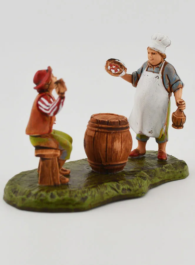 Kerststal Beeld Herbergier en Gast - 6cm (pic 2)