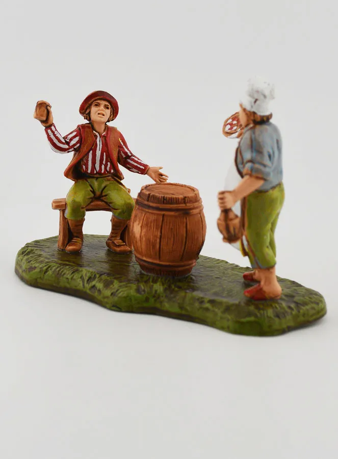 Kerststal Beeld Herbergier en Gast - 6cm (pic 3)