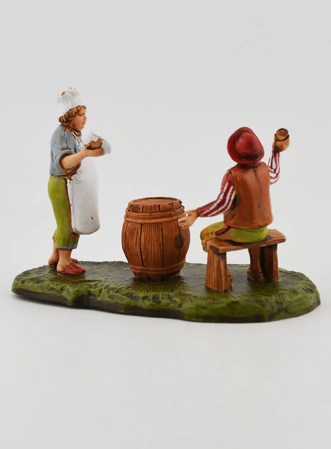 Kerststal Beeld Herbergier en Gast - 6cm (pic 4)