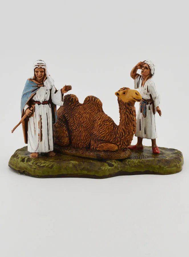 Kerststal Beeld Kameeldrijvers en Zittende Kameel - 6 cm (pic 1)