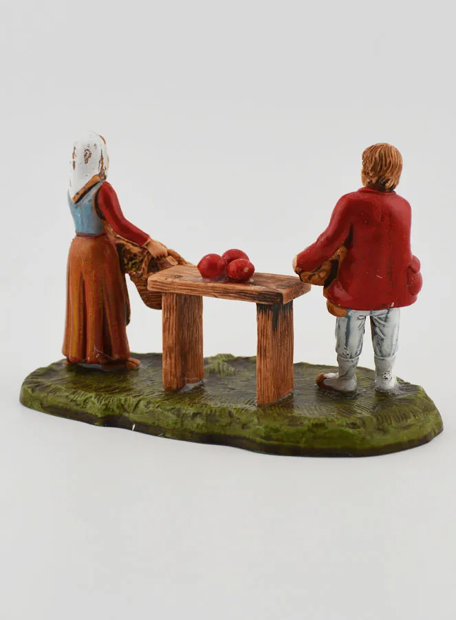 Kerststal Beeld Groentehandelaar en Klant - 6 cm (pic 4)