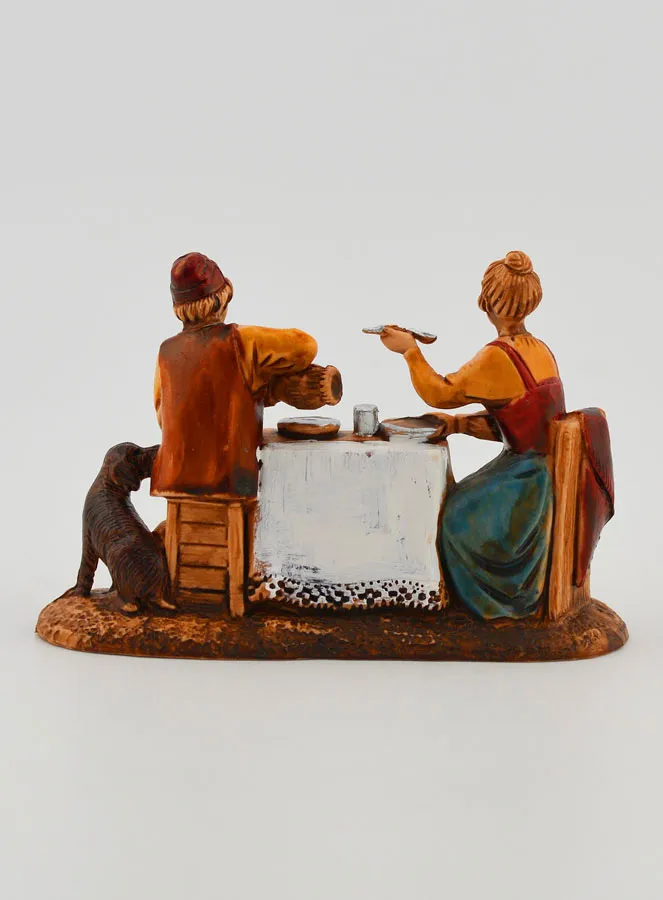 Kerststal Beeld van een Stel aan Tafel - 6cm (pic 4)