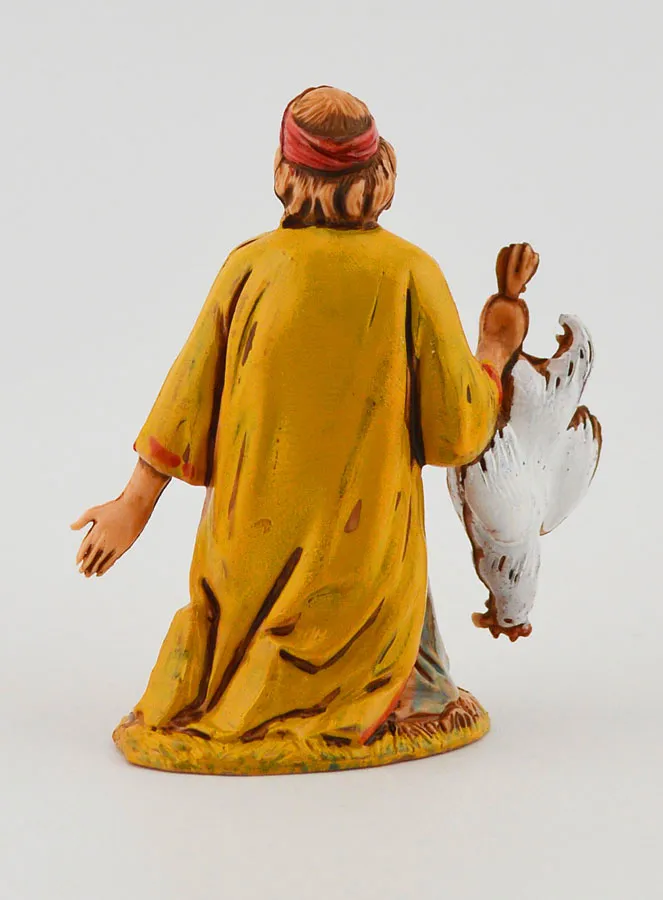 Kerststal Beeld Man met Kip – 6 cm (pic 4)