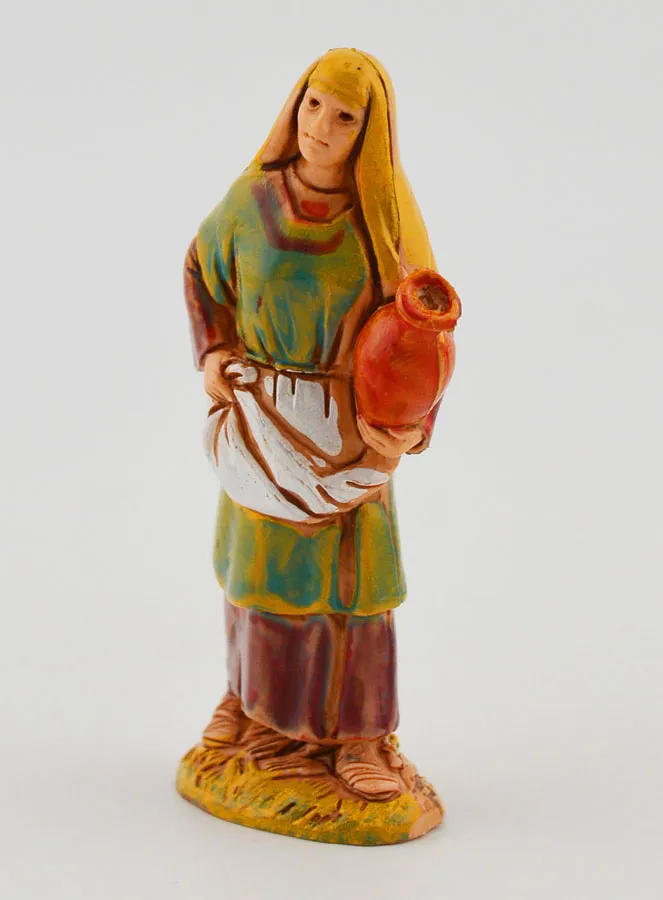 Kerststal Beeld Vrouw met Kruik - 6 cm (pic 2)