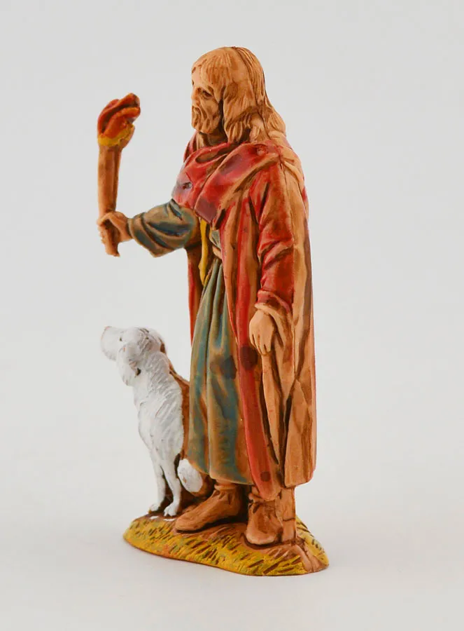 Kerststal Beeld Nachtwaker en zijn Hond - 6 cm (pic 2)
