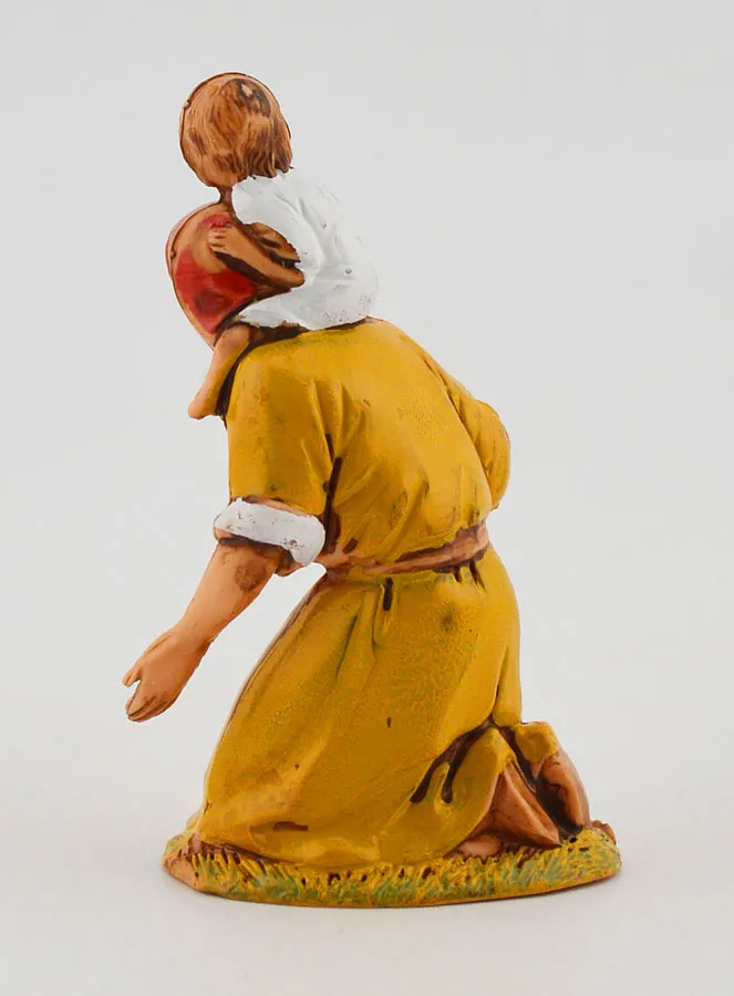 Kerststal Beeld Bedelares met Kind - 6 cm (pic 4)